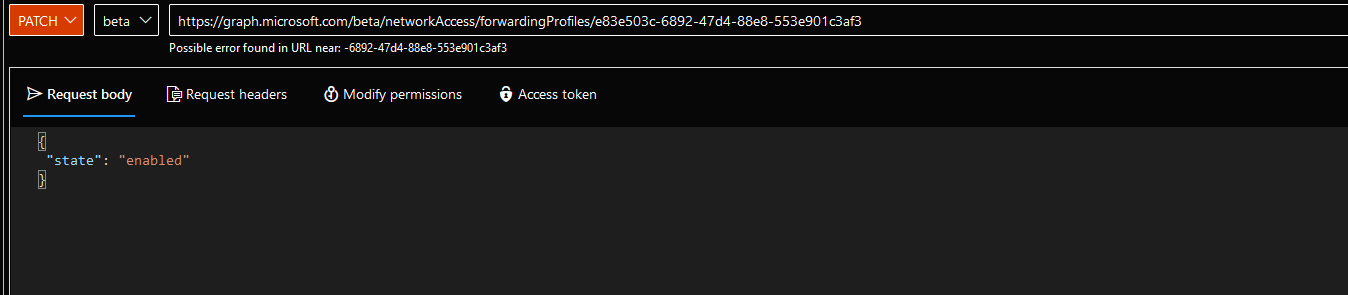 Private Access Traffic forwarding Graph Query Patch